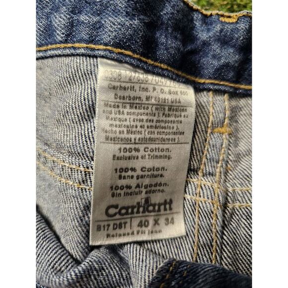 Carhartt Jeans Relaxed Fit Blue B17DST Men's 40 x 34 Dark Wash - Picture 3 of 8